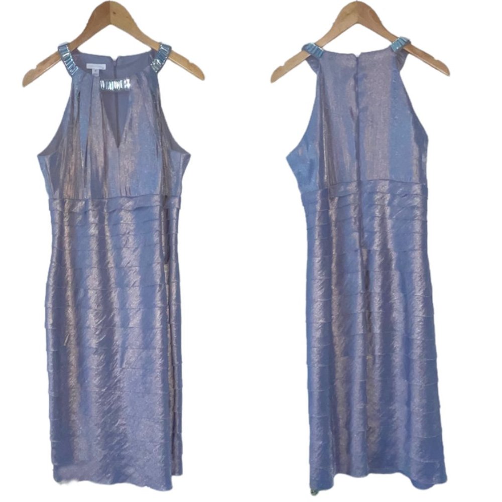 Gorgeous London Times Lavender Shimmer Cocktail Dress Size 12
